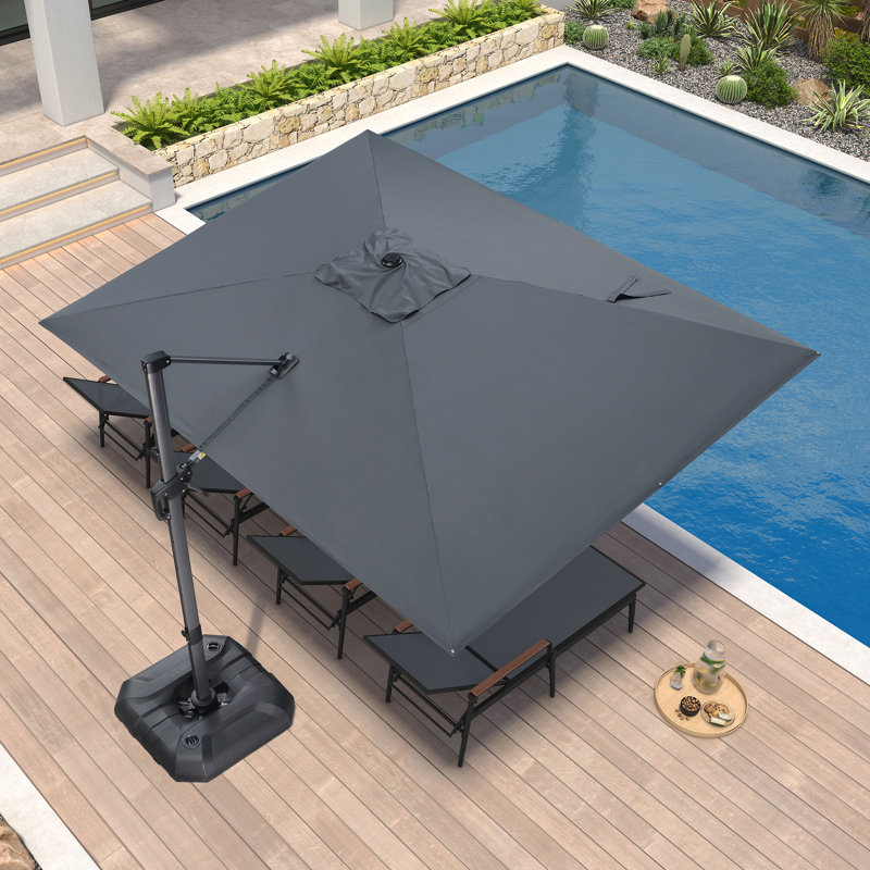 274cm X 335cm Rectangular Cantilever Parasol, Grey