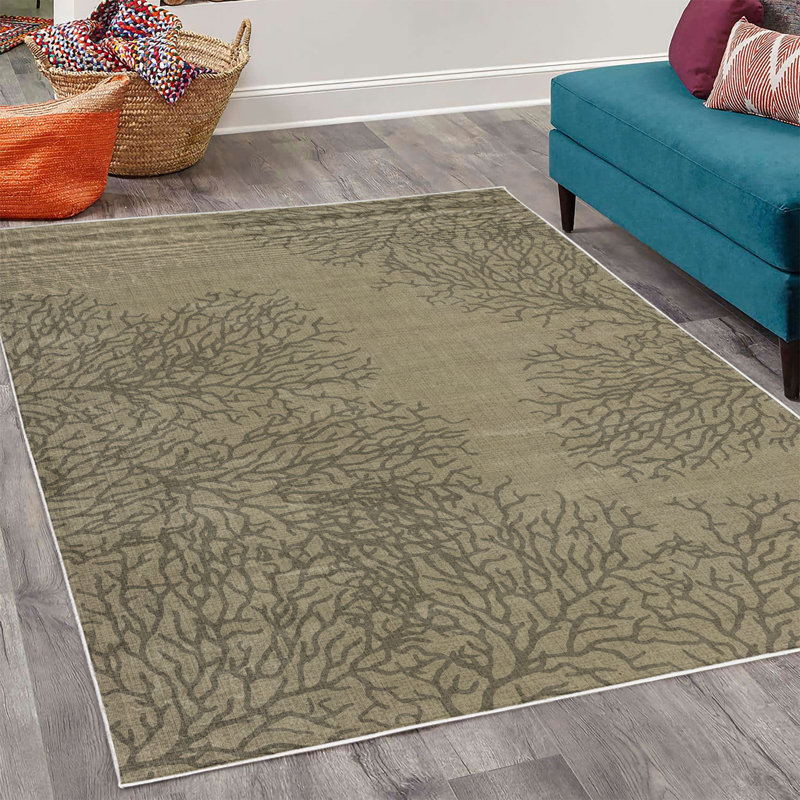Tapis décoratif Jazette, Rectangle 4 pi x 5 pi 5 po