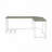 L-Shape Rectangular Computer Desk, Gray and White