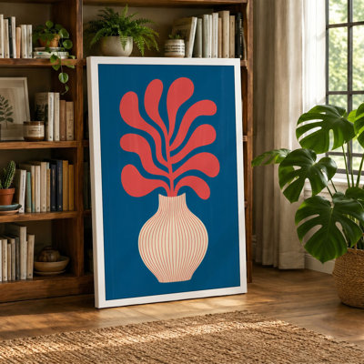 Modern Coral Arrangement Mid-Century 1 Piece Wrapped Canvas Wall Art