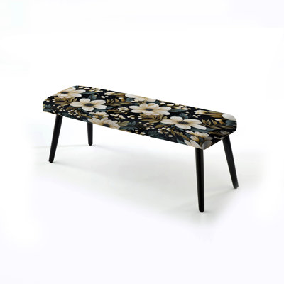 Banc rembourré éclectique noir