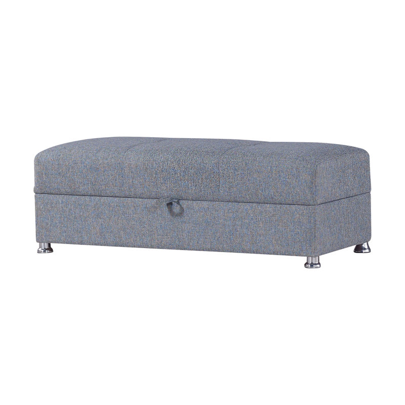 Glick Harmony Fabric Upholstered Modern Ottoman, Gray