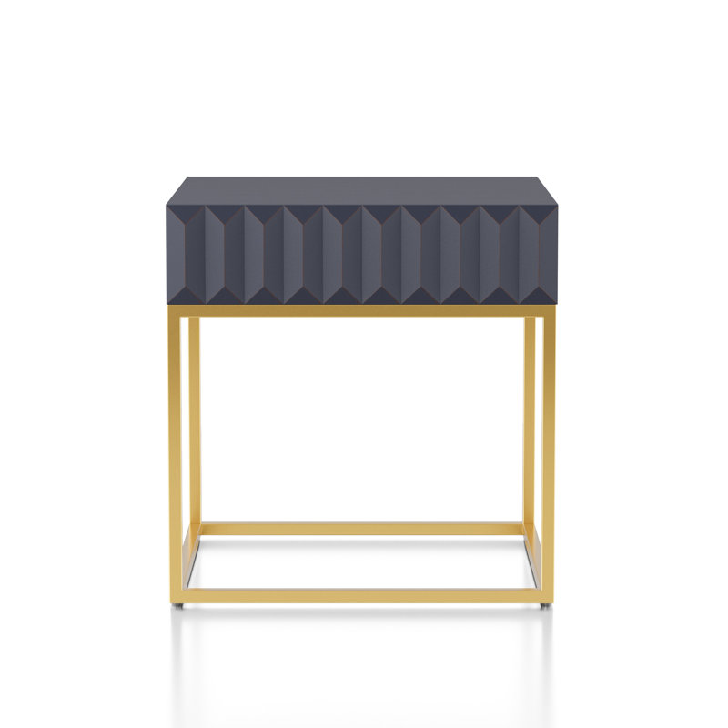 Rodolfo End Table with Storage, Antique Blue