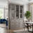 Thickened Wood Grain Dining Cabinet With Glass Door Cabinet + 3 Drawers-1704728390
