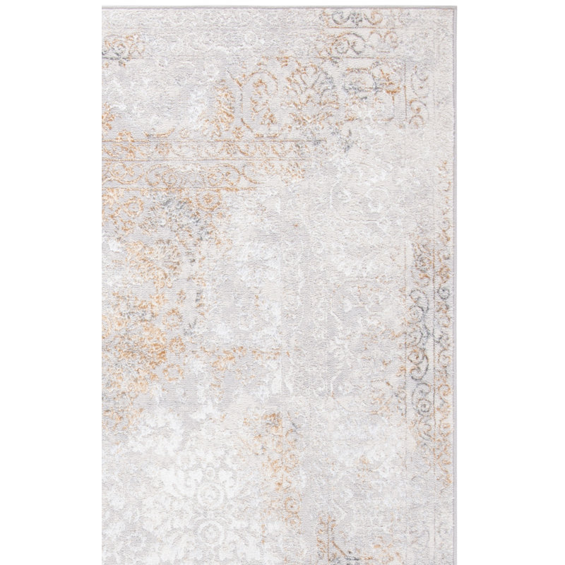 Tapis oriental gris / or Calhoune, Rectangle 8 pi x 10 pi