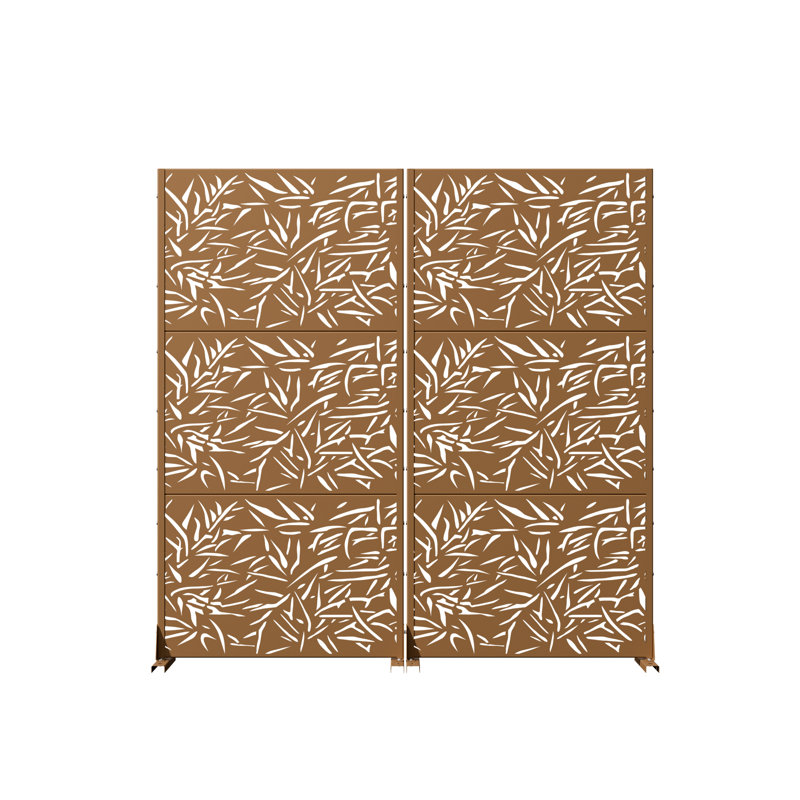 Paravent d'intimité rectangulaire en bambou H 6 pi x l 3 pi Jasper, Brown