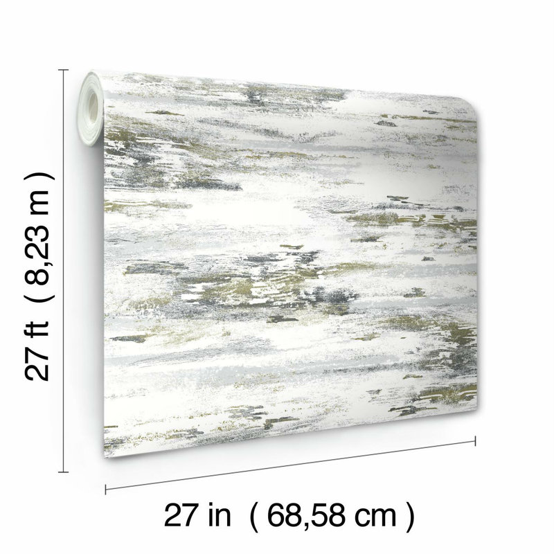 Rouleau de papier peint L 27 pi x l 27 po, Noir et or