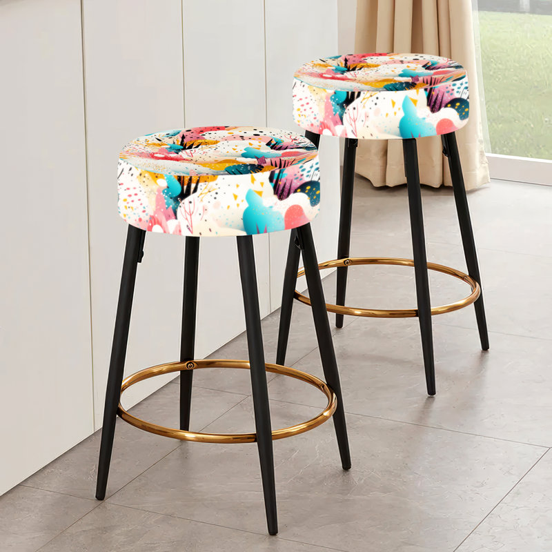 Ensemble de 2 tabourets de bar abstraits futuristes