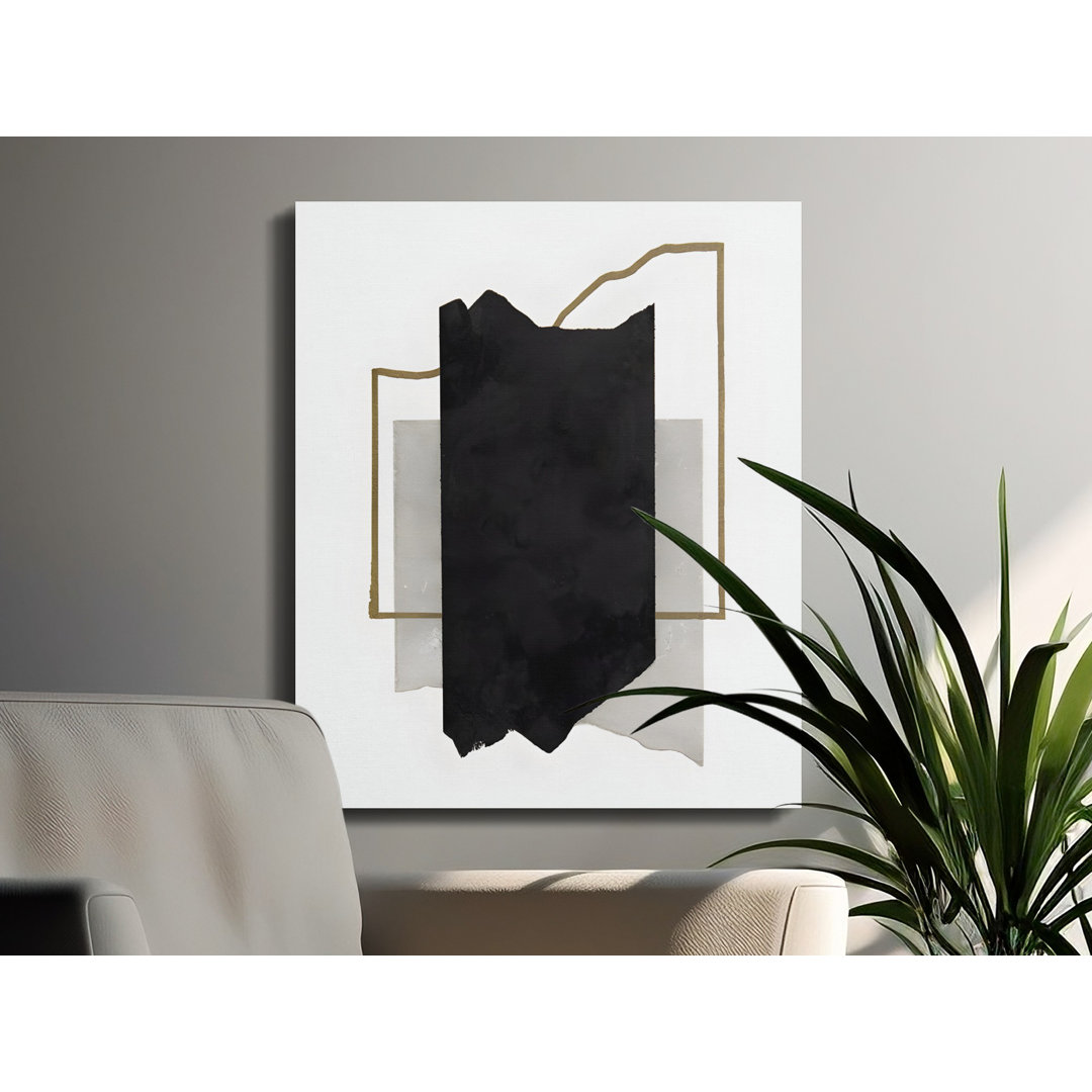 Modern Black Gold Abstract Canvas Art
