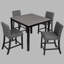 Ensemble de table de salle à manger 5 pièces avec 4 chaises rembourrées | Ensemble de salle à manger carré en bois pour cuisine, salle à manger ou appartement-1660283623
