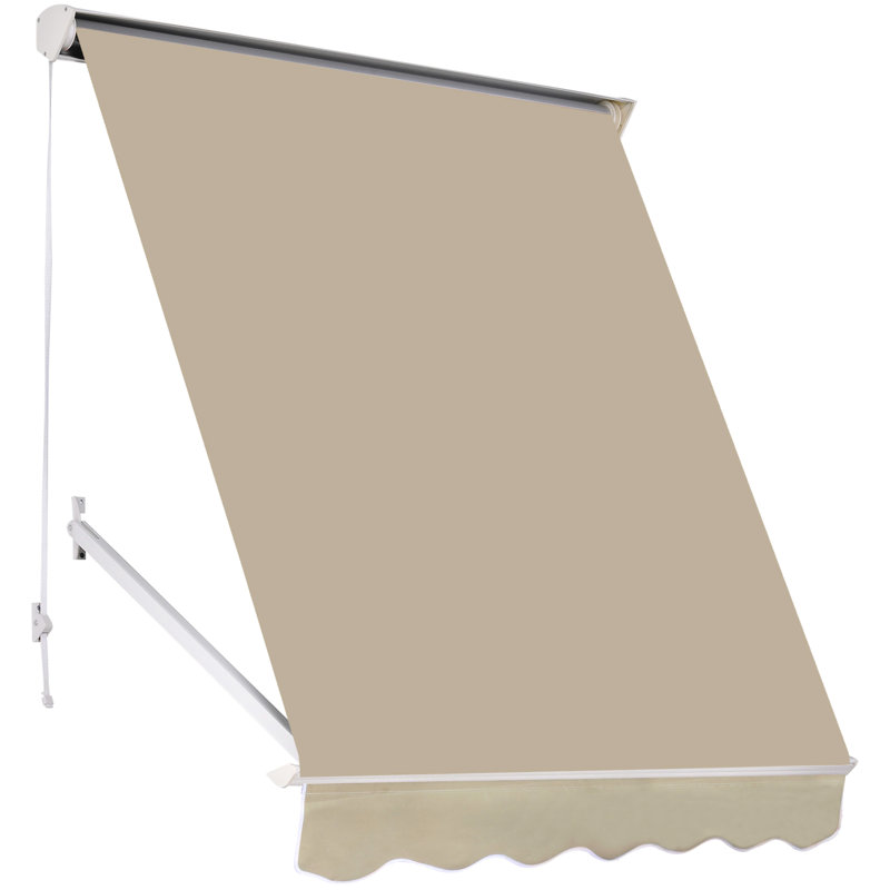 Pare-soleil rétractable pour balcon et patio, accoudoir rabattable de 6 pi, protection, aluminium robuste, blanc crème
