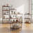 Rebrilliant 2 Pcs 3-tier Multipurpose Display Rack Freestanding Bookcase With Metal Frame Walnut