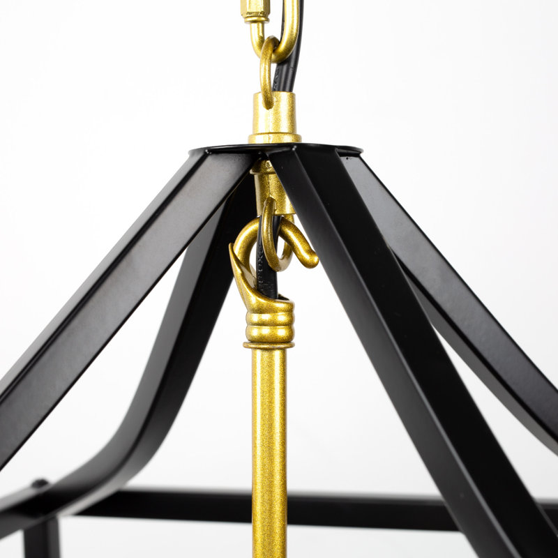 3-Light Vintage Pendant Light with Glass Shade