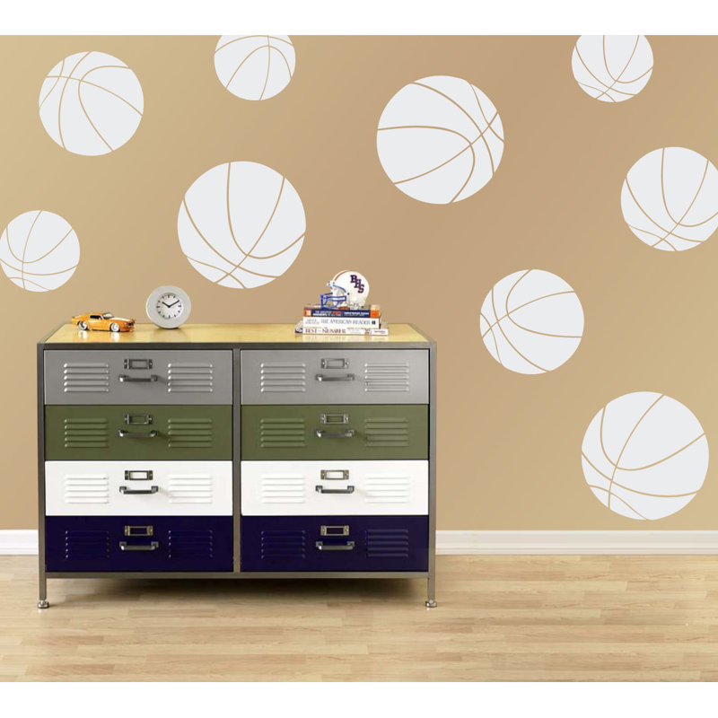 Décalcomanie murale baskets, H 30 po x l 30 po x P 0,01 po, Blanc