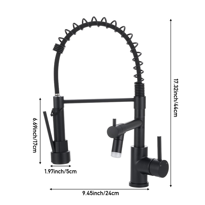 Belfry Kitchen Pull Out Kitchen Faucet, Black