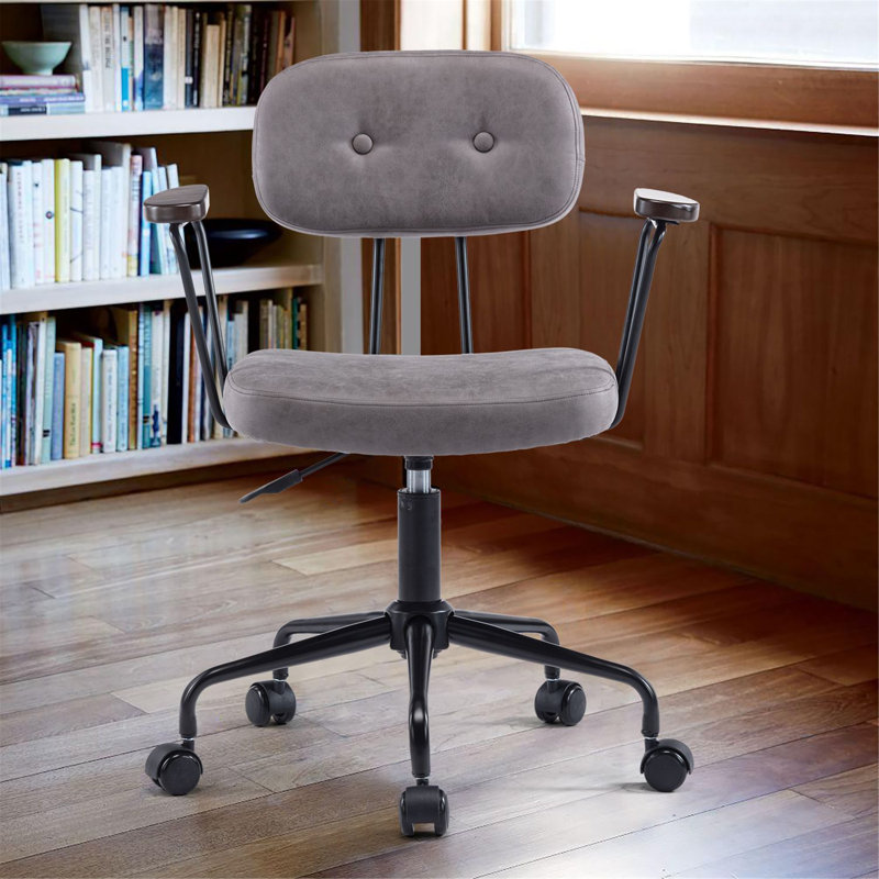 Chaise de bureau pivotante décorative pour salon, chambre à coucher, bureau, gris