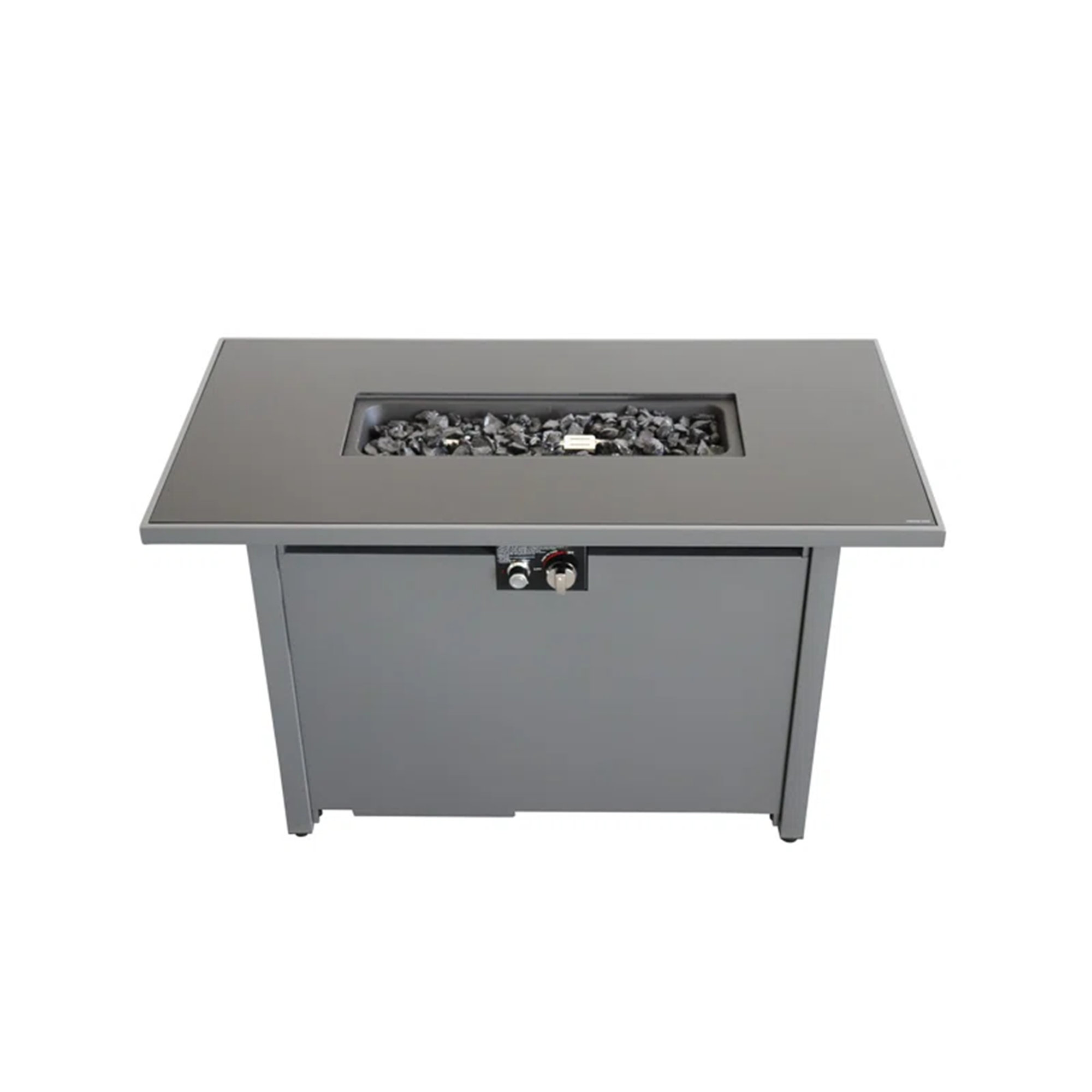 Latitude Run® Smoked Glass Metal Rectangle Fire Pit | Wayfair