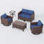 Ensemble de conversation pour patio pour 4 personnes avec table basse de rangement - structure en acier galvanisé, rotin PE, coussins à séchage rapide 4 po-333541857