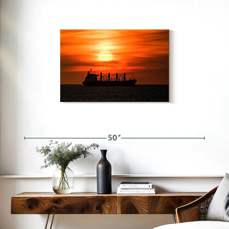 Mehar Ship In Ocean, 20" H x 30" W