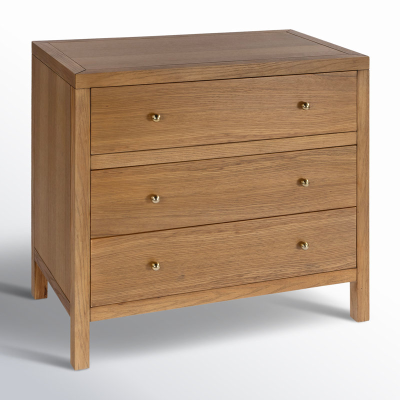 Celine 34" 3-Drawer Nightstand, Antique Taupe