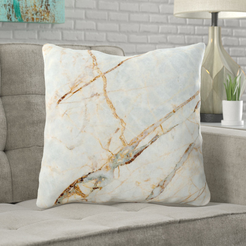 Marble Reversible Throw Pillow, Microsuede, Indoor