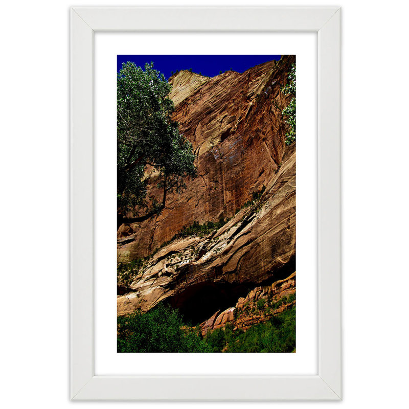Landscape Rocks - Single Picture Frame Print, White Framed Paper, 30cm H x 20cm W