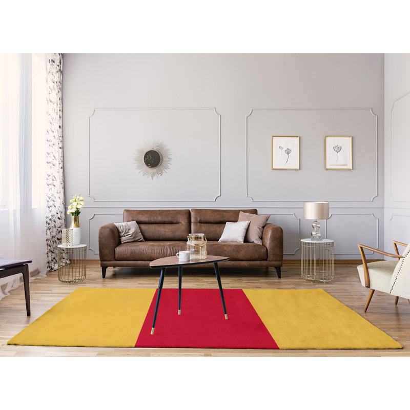 Tapis de zone rouge/jaune, Rectangle 8 pi x 10 pi