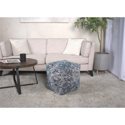 Pouf carré Anita, repose-pieds ou coussin de sol polyvalent et élégant, texture moelleuse douce pour le confort et la décoration