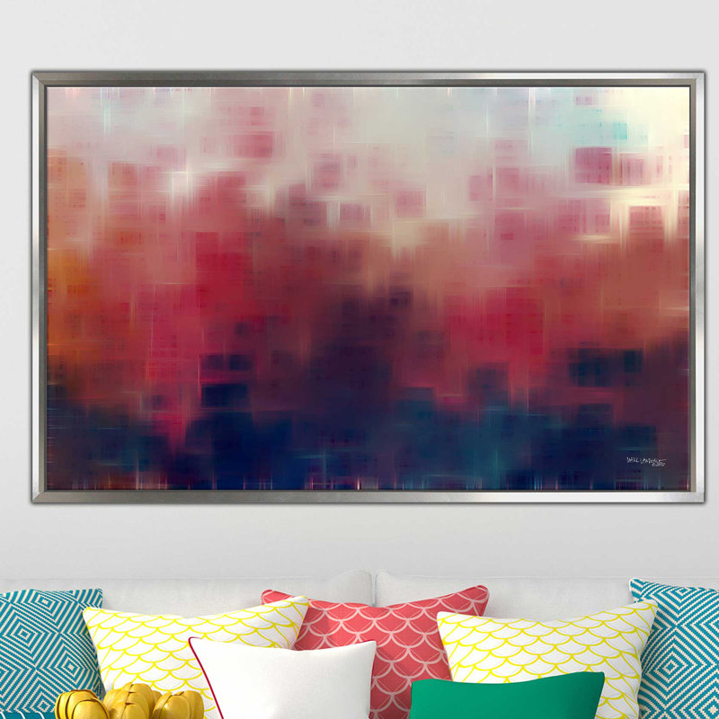 « my arc-en-ciel », reproduction d’art sur toile, H 27,5 po x l 43,5 po x P 2 po, Cadre flottant argent