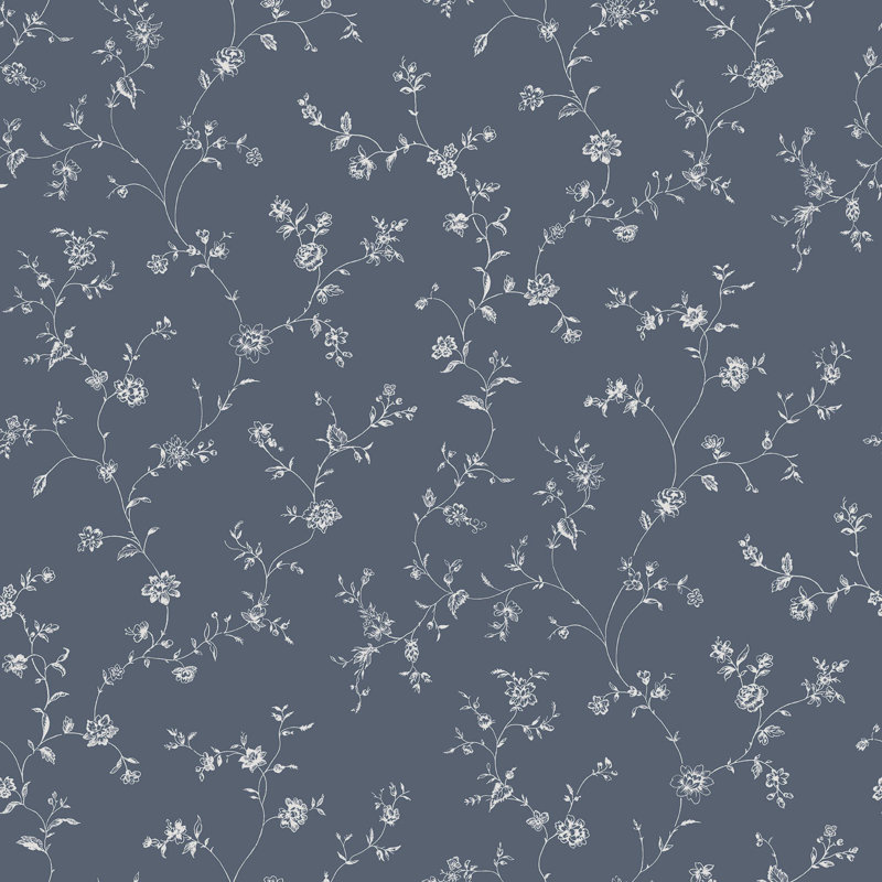 Santa Barbara 10m x 53cm Matte Wallpaper Roll, White/Blue