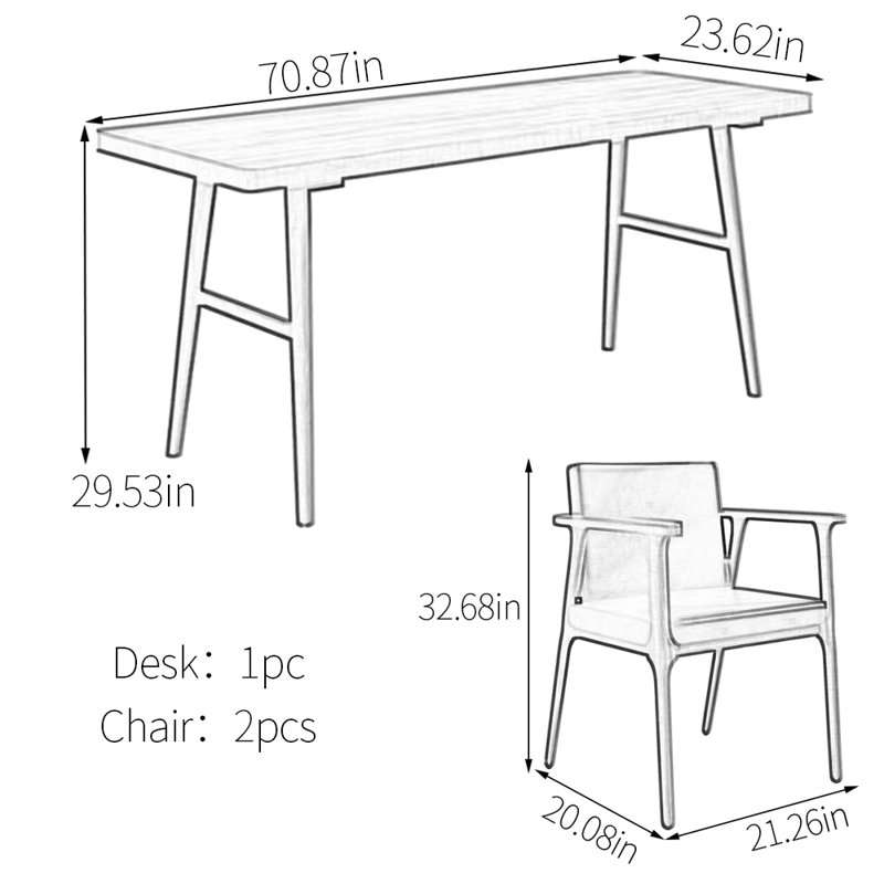 Deese Solid Wood Writing Desk