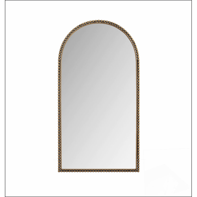 Miroir pleine longueur rétro en fer avec pieds de soutien, parfait pour le salon et la chambre à coucher avec finition dorée