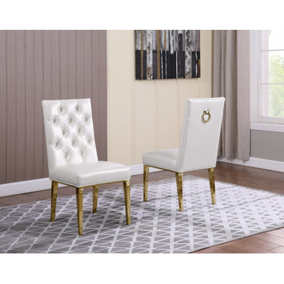 Chaise parsons capitonnée à boutons Carnahan