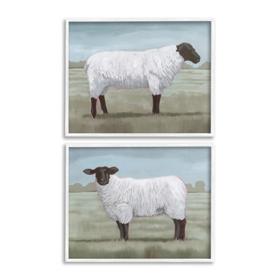 «Sheep Duo In Pasture Single Photo Frame» par Grace Popp, 2 pièces sur toile