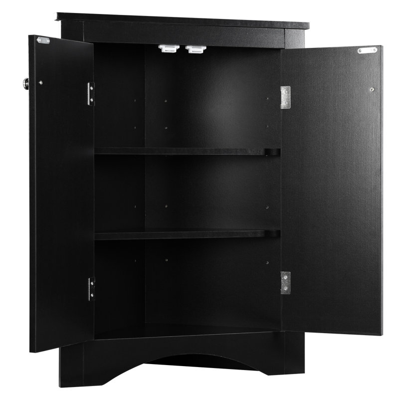 Modern Freestanding Corner Bathroom Cabinet Bathroom Storage Bathroom Storage Cabinet, Black