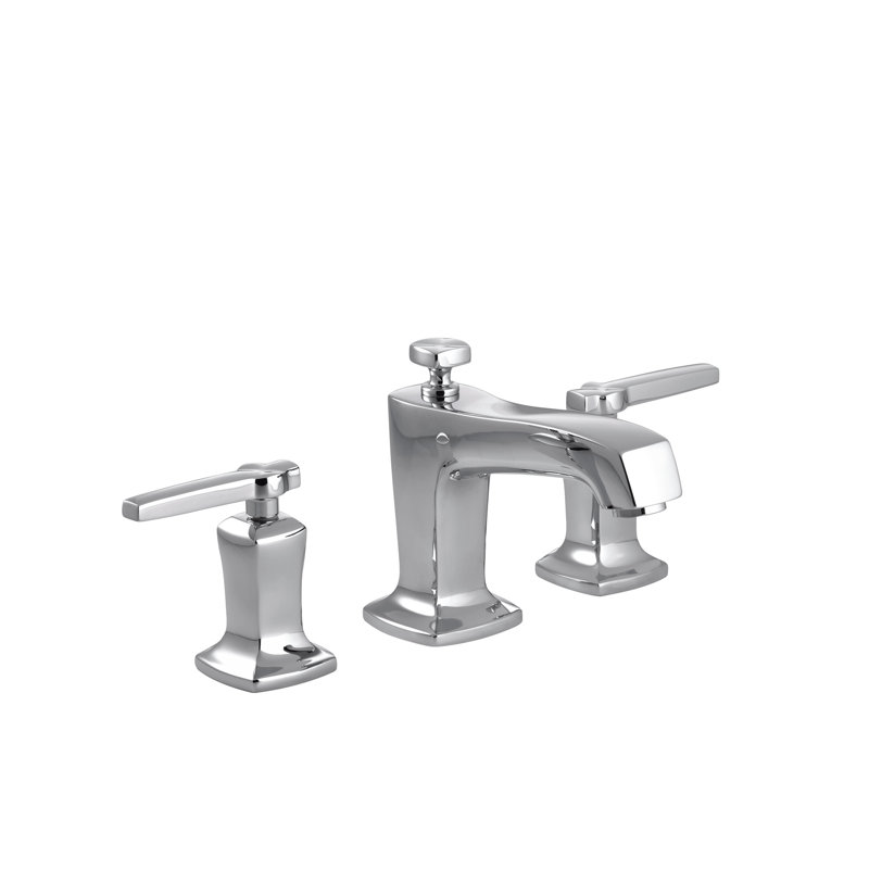 Margaux Widespread Bathroom Faucet with Drain Assembly, Chrome poli