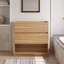 Meuble-lavabo sur pied de 36 po seulement, finition grain de bois naturel, sans lavabo