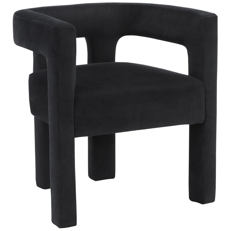 Iwinosa 18.5'' H Velvet Upholstered Armchair, Black Velvet