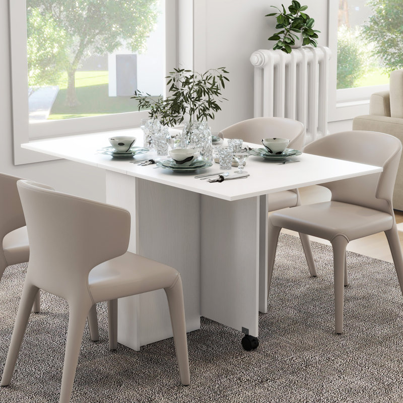 Torpoint Extendable Oak Dining Table, White, White