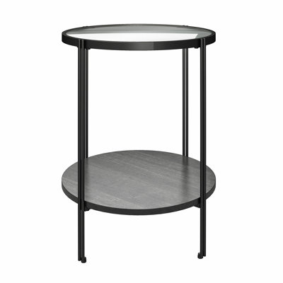 Arshaluys Glass Top Four Leg Round Side Table