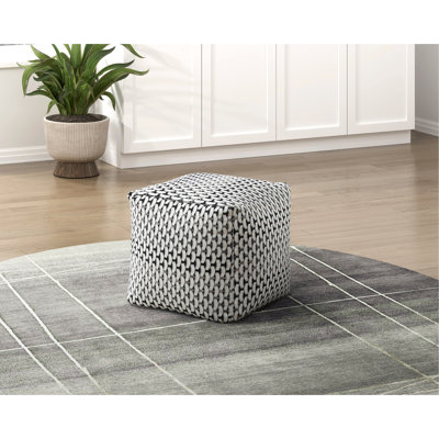 Pouf carré recouvert, antidérapant, capacité de 300 lb, multicolore, 16 x 16 x 16 po multicolore avec tissu, fond antidérapant