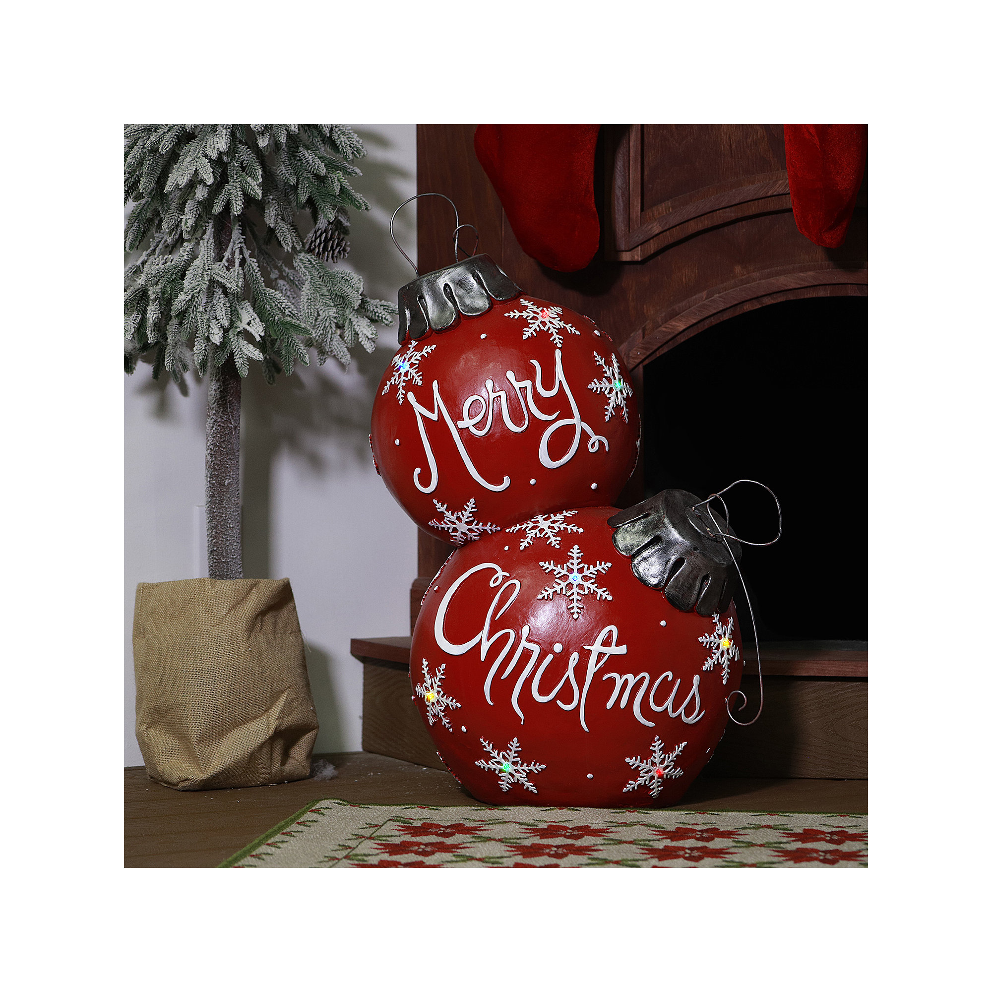 Merry Christmas Figurine, 30" H  x 16" W x 21" D