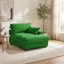 Chaise longue surdimensionnée en velours côtelé gris avec accoudoirs et coussins décoratifs Bentura-1650245304-1650880634