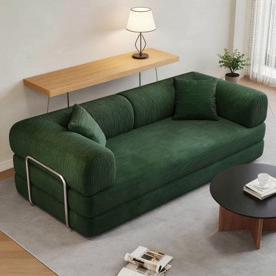 Compression Sofa, Convertible Floor Sofa Bed With Pillow Back Support, Comfy Futon Couch Sleeper, Corduroy Fabric, For Living Room And Bedroom