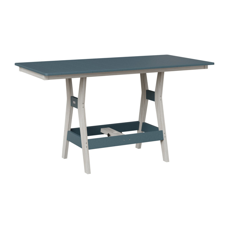 Table rectangulaire à hauteur de comptoir 66 po Berlin Gardens Harbor, Ardoise, 35.5" H x 66" W x 33" D, Seashell