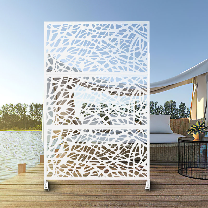 AFR19_4 72'' H x 47'' W Metal Fence Panels, White