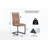 Set of 4 Modern Faux Leather Cantilever Dining Chairs with Vertical Stitching and Metal Base-92179326