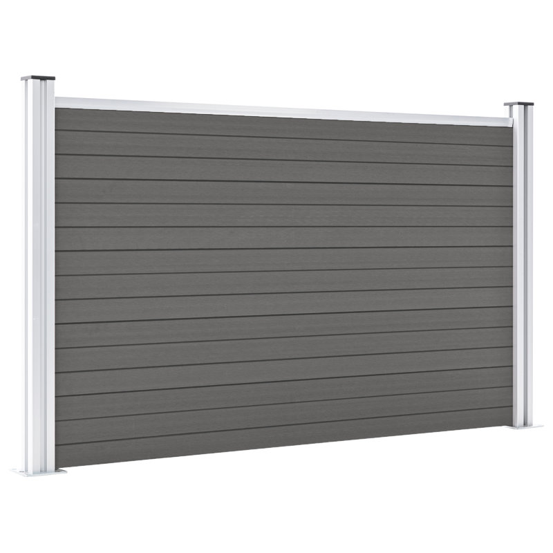 Abreana Garden Fence WPC, Grey, 180cm W x 105cm H