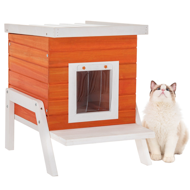 Maison pour chat Eyuel, Orange/Blanc