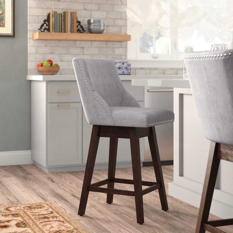 Tabouret de bar rotatif 28,25 po Orsay, Lin gris
